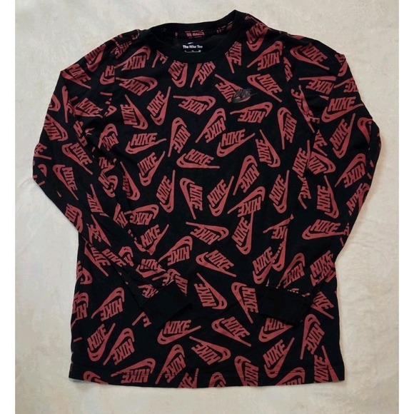 Nike Other - NIKE YOUTH BOYS LONG SLEEVE PULLOVER T SHIRT ALL OVER PRINT SIZE XL